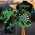 BlueJose Darts Animated Fire Personalized Name, Team Name Shirt (4 Colors)