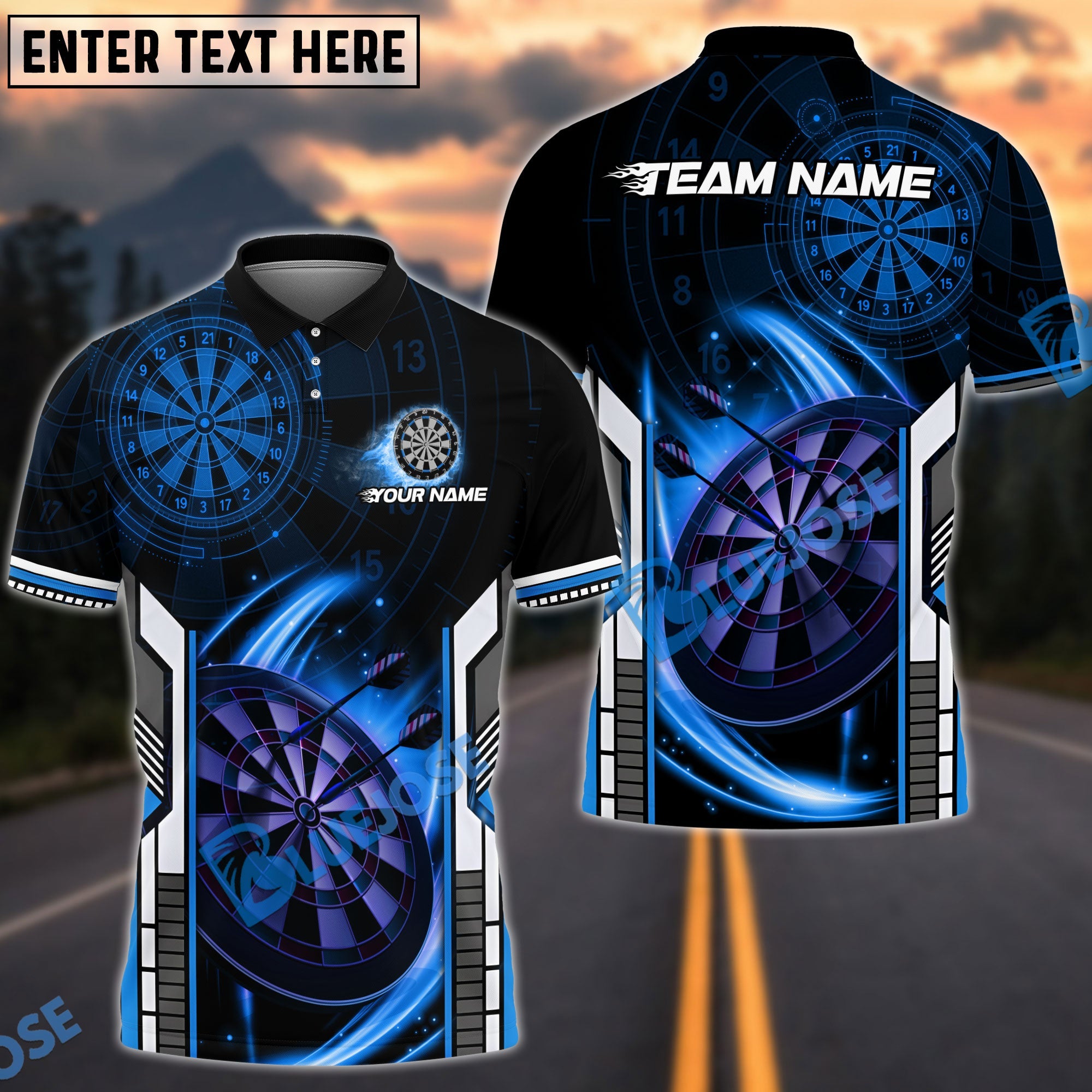 BlueJose Darts Future Mechanic Personalized Name, Team Name Shirt (4 Colors)