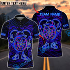 BlueJose Darts Neon Dartboard Champion Personalized Name, Team Name Shirt (4 Colors)