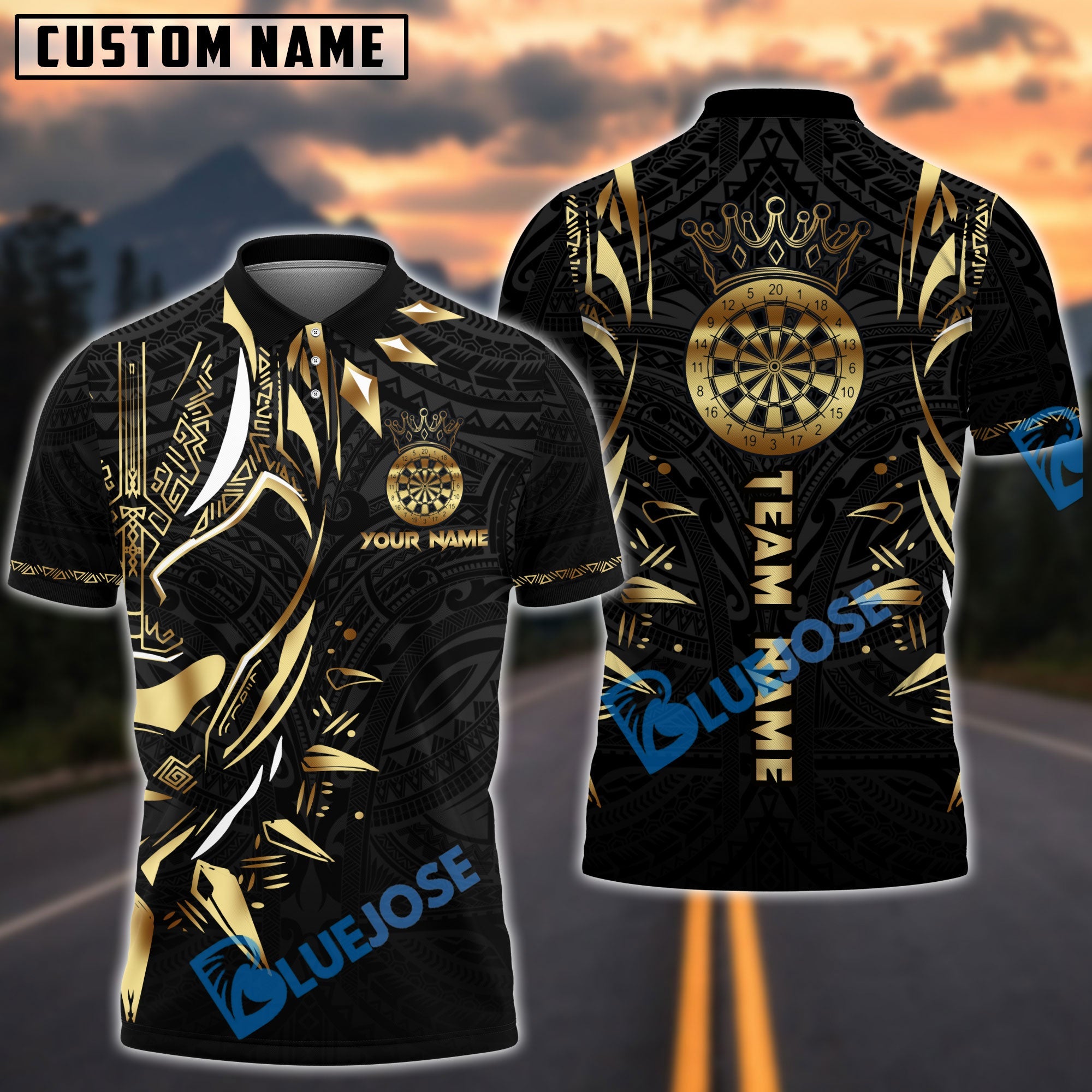 BlueJose Darts Black Panther WKD Personalized Name, Team Name Shirt (6 Colors)