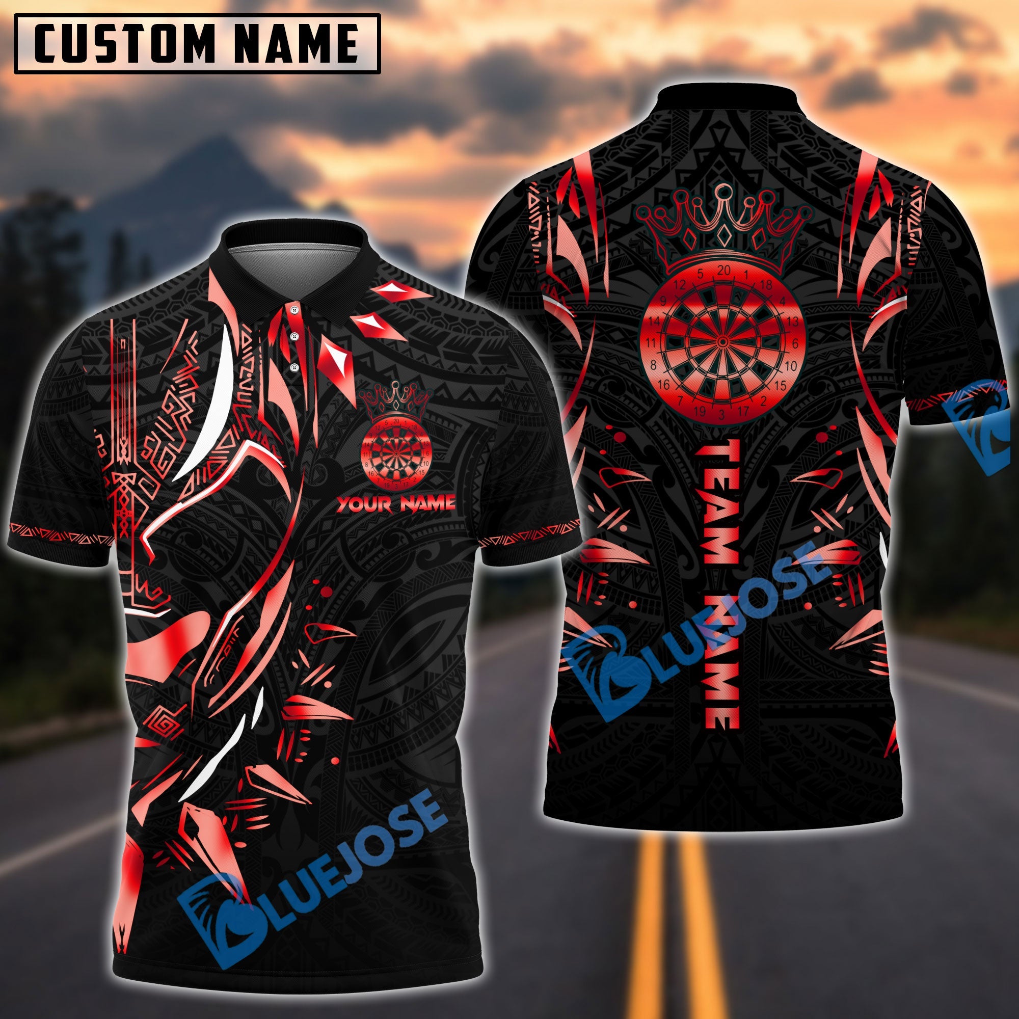 BlueJose Darts Black Panther WKD Personalized Name, Team Name Shirt (6 Colors)
