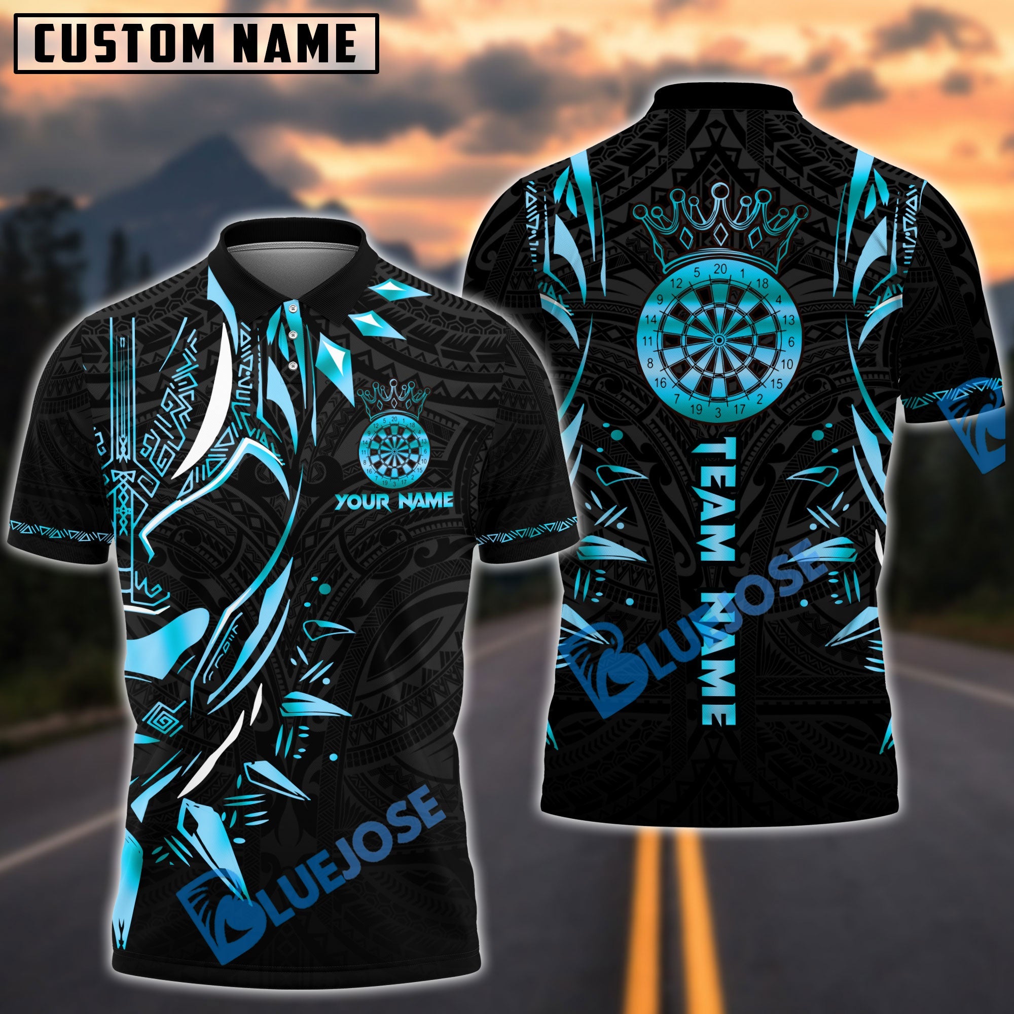 BlueJose Darts Black Panther WKD Personalized Name, Team Name Shirt (6 Colors)