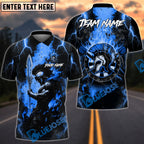 BlueJose Darts Spartan Lightning Flame Personalized Name, Team Name Shirt (4 Colors)