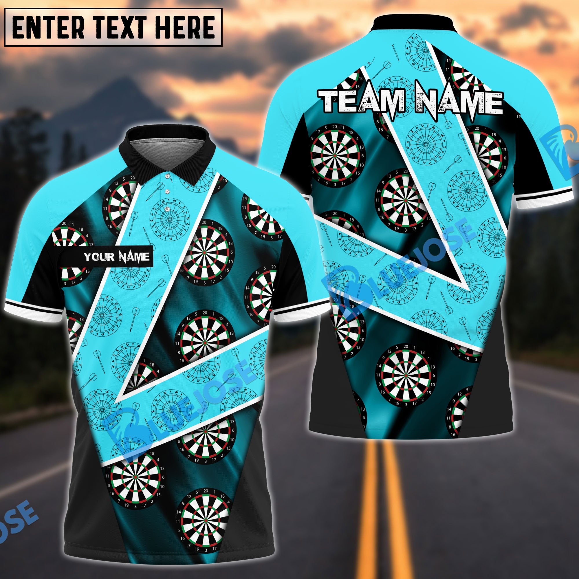 BlueJose Darts V For Victory Personalized Name, Team Name Shirt (4 Colors)