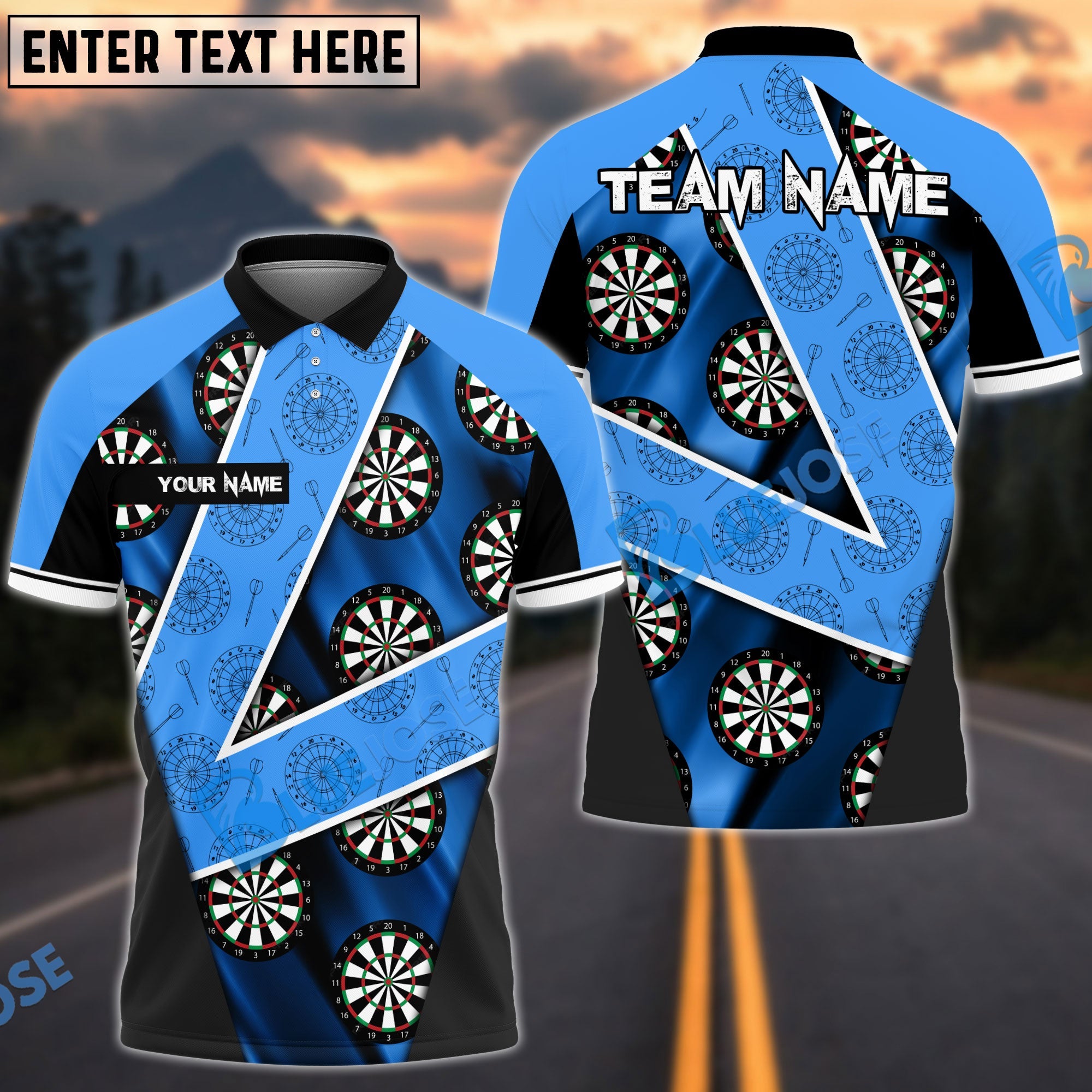 BlueJose Darts V For Victory Personalized Name, Team Name Shirt (4 Colors)
