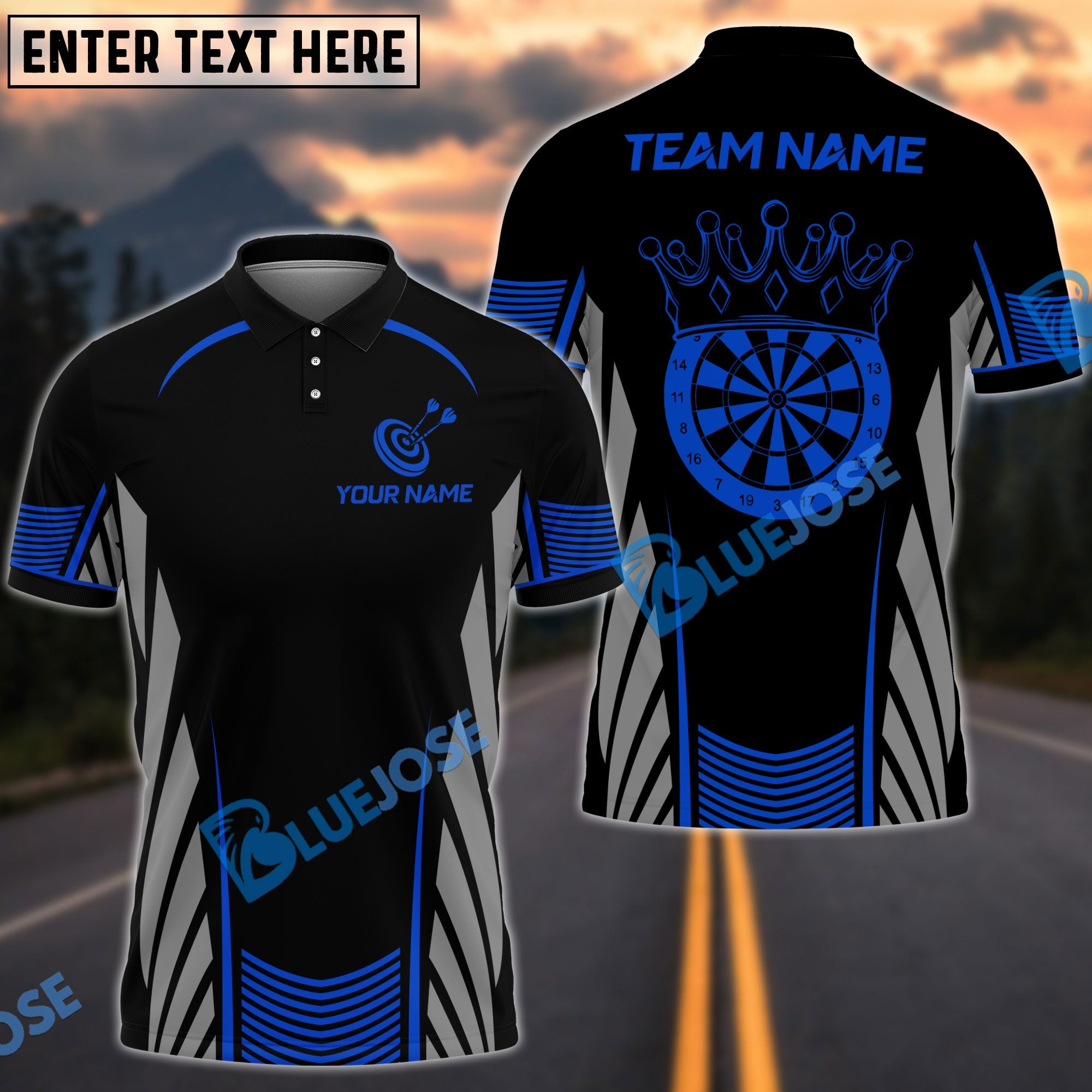 BlueJose Darts Champion Royal Target Customized Name, Team Name 3D Shirt (4 Colors)