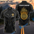 BlueJose Darts Flaming Target Crown Pattern Customized Name, Team Name 3D Shirt (4 Colors)