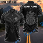BlueJose Darts Flaming Target Crown Pattern Customized Name, Team Name 3D Shirt (4 Colors)