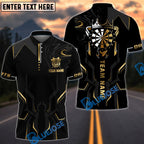 BlueJose Darts Luxury Modern Golden Circuit Board Style Customized Name, Team Name 3D Shirt (4 Colors)