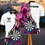 BlueJose Darts Golden Line Flame Dartboard Art Design Personalized Name, Team Name Shirt (6 Colors)