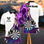 BlueJose Darts Golden Line Flame Dartboard Art Design Personalized Name, Team Name Shirt (6 Colors)