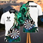 BlueJose Darts Golden Line Flame Dartboard Art Design Personalized Name, Team Name Shirt (6 Colors)