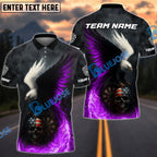 BlueJose Darts Fire Eagle American Flag Skull Customized Name, Team Name 3D Shirt (4 Colors)