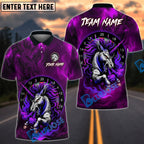 BlueJose Darts Unicorn Magic Smoke DartBoard Design Personalized Name, Team Name Shirt (6 Colors)