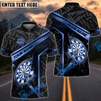 BlueJose Darts Gold Strike Line Design Customized Name, Team Name 3D Shirt (4 Colors)