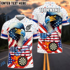 BlueJose Darts Eagle Flag Star Customized Name, Team Name 3D Shirt (4 Colors)