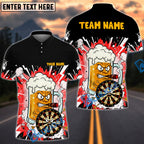 BlueJose Darts Smoking Beer Mug Character Multicolor Options Personalized Name Shirt (6 Colors)