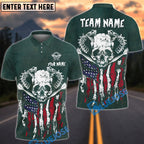 BlueJose Darts Snake Skull American Flag Washed Pattern Multicolor Options Personalized Name Shirt (4 Colors)