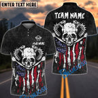 BlueJose Darts Snake Skull American Flag Washed Pattern Multicolor Options Personalized Name Shirt (4 Colors)