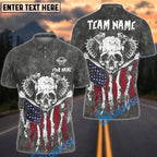 BlueJose Darts Snake Skull American Flag Washed Pattern Multicolor Options Personalized Name Shirt (4 Colors)