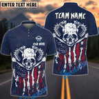 BlueJose Darts Snake Skull American Flag Washed Pattern Multicolor Options Personalized Name Shirt (4 Colors)