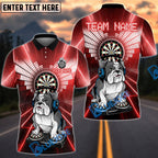 BlueJose Darts DJ Bulldog Multicolor Options Personalized Name Shirt (4 Colors)