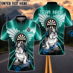 BlueJose Darts DJ Bulldog Multicolor Options Personalized Name Shirt (4 Colors)