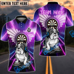 BlueJose Darts DJ Bulldog Multicolor Options Personalized Name Shirt (4 Colors)