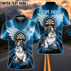 BlueJose Darts DJ Bulldog Multicolor Options Personalized Name Shirt (4 Colors)