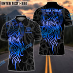 BlueJose Darts Golden Tribal Wolf Design Multicolor Options Personalized Name Shirt (6 Colors)