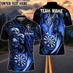 BlueJose Darts Dragon And Skull Multicolor Options Personalized Name Shirt (6 Colors)