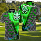 BlueJose Darts Fire Dartboard Flame Graphic Multicolor Options Personalized Name Shirt (6 Colors)