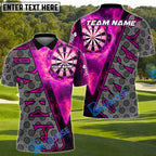 BlueJose Darts Fire Dartboard Flame Graphic Multicolor Options Personalized Name Shirt (6 Colors)