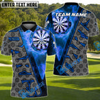 BlueJose Darts Fire Dartboard Flame Graphic Multicolor Options Personalized Name Shirt (6 Colors)