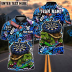 BlueJose Darts Gumpy Turtle Graffiti Personalized Name, Team Name Unisex Shirt (4 Colors)