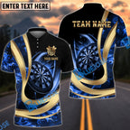 BlueJose Darts Luxury Gold Flame Dartboard Premium Personalized Name, Team Name Unisex Shirt (6 Colors)