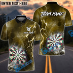BlueJose Darts Thunder Lightning Dartboard Design Personalized Name, Team Name Unisex Shirt (6 Colors)