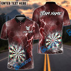 BlueJose Darts Thunder Lightning Dartboard Design Personalized Name, Team Name Unisex Shirt (6 Colors)