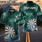 BlueJose Darts Thunder Lightning Dartboard Design Personalized Name, Team Name Unisex Shirt (6 Colors)