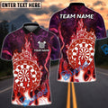 BlueJose Darts Cool Flaming Dartboard Design Personalized Name, Team Name Unisex Shirt (4 Colors)