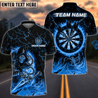 BlueJose Darts Flaming Assassin With Iron Darts Design Personalized Name, Team Name Unisex Shirt (4 Colors)