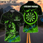 BlueJose Darts Flaming Assassin With Iron Darts Design Personalized Name, Team Name Unisex Shirt (4 Colors)