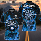 BlueJose Darts Flame Skull Hand Claw Dartboards Design Personalized Name, Team Name Unisex Shirt (4 Colors)