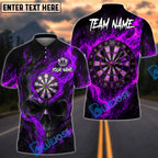 BlueJose Darts Skull Flame Curved Smoke Dartboard Design Personalized Name, Team Name Unisex Shirt (4 Colors)