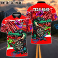 BlueJose Darts Street Graffiti Crocodile Dartboard Design Personalized Name, Team Name Unisex Shirt (4 Colors)