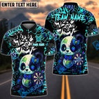 BlueJose Darts Scary Cute Panda With Dartboard Design Personalized Name, Team Name Unisex Shirt (4 Colors)