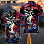 BlueJose Darts Scary Cute Panda With Dartboard Design Personalized Name, Team Name Unisex Shirt (4 Colors)