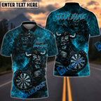 BlueJose Darts Angry Muscle Bull Dartboard Design Personalized Name, Team Name Unisex Shirt (4 Colors)