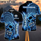 BlueJose Darts Rampage Thunder Skull Dartboard Design Personalized Name, Team Name Unisex Shirt (4 Colors)
