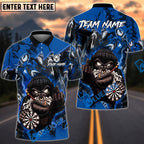 BlueJose Darts Cool Bandit Gorilla Design Personalized Name, Team Name Unisex Shirt (4 Colors)
